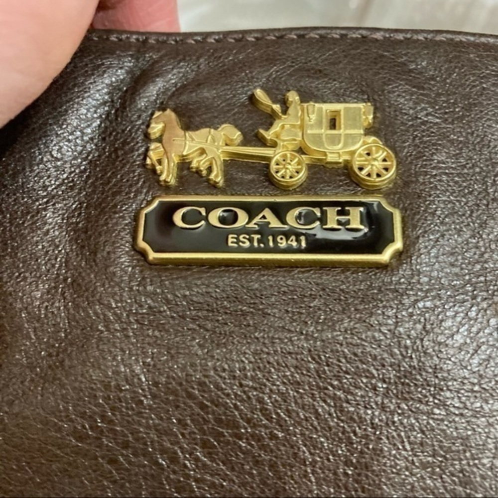 Coach brown leather Madison two way satchel bag - Picture 11 of 12